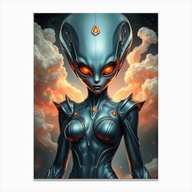 The Blue Alien Girl Canvas Print