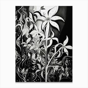 Growth Abstract Black And White 4 Canvas Print