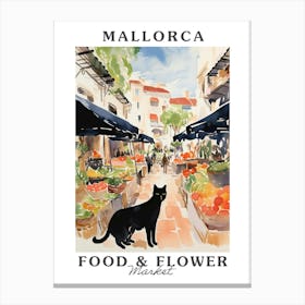 Food Market With Cats In Mallorca 1 Poster Canvas Print
