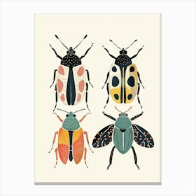 Colourful Insect Illustration Beetle 1 Canvas Print