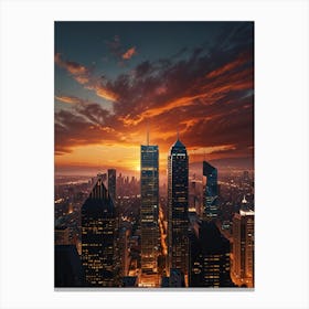 Night cityscape Canvas Print