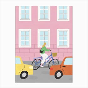 City Cycling Canvas Print