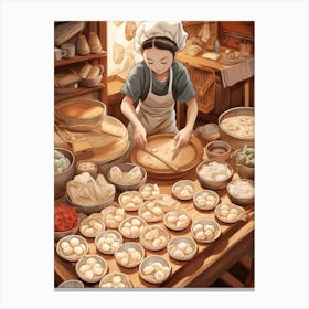 Dumpling Making Chinese New Year 6 Canvas Print