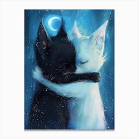 Two Cats Hugging 6 Canvas Print