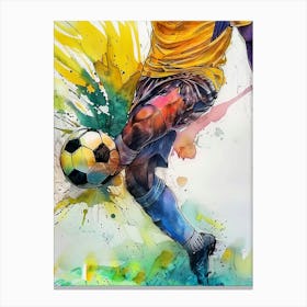 Football Player Watercolor Art (11) Canvas Print