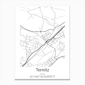 Ternitz,Austria Minimalist Map Canvas Print