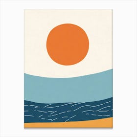 Sky, Sea, Beach, Geometric Abstract Art Canvas Print