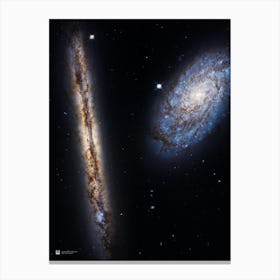Galaxies NGC 4302 and NGC 4298 (2017) (NASA Hubble Space Telescope) — space poster, science poster, space photo Canvas Print