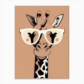 Giraffe With Glasses Canvas Print