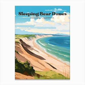 Sleeping Bear Dunes National Lakeshore Michigan Beauty Travel Art Illustration Canvas Print