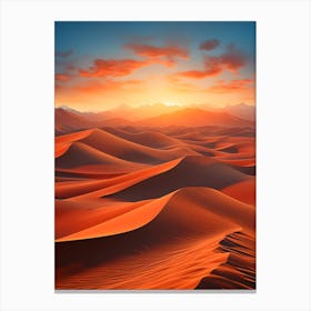 Sunset In The Desert Canvas Print