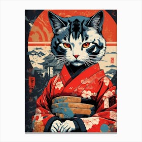 A Cat Dressed As Anime Geisha (1) Canvas Print