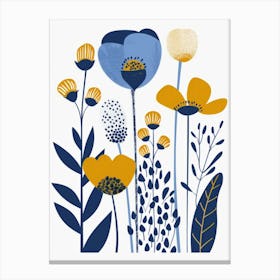 Blue And Yellow Flowers 5 Canvas Print