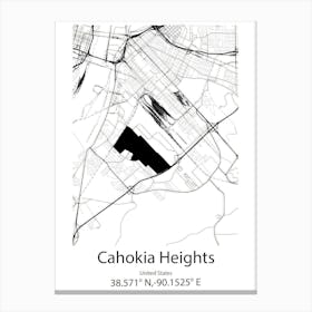 Cahokia Heights,United States Minimalist Map Canvas Print