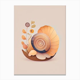 Brown Garden Snail Illustration Canvas Print