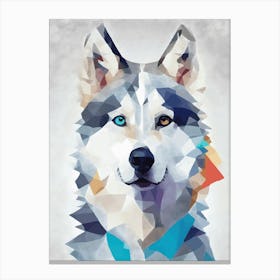 Husky Polygon Art Animal Dog Pet Canvas Print