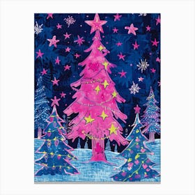 Pink Christmas Tree Canvas Print