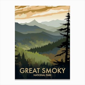 Great Smoky National Park Vintage Travel Poster 11 Canvas Print