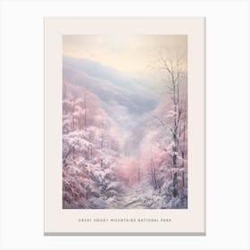 Dreamy Winter National Park Poster  Great Smoky Mountains Nationial Park United States 2 Canvas Print