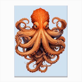 Day Octopus Flat Illustration 3 Canvas Print