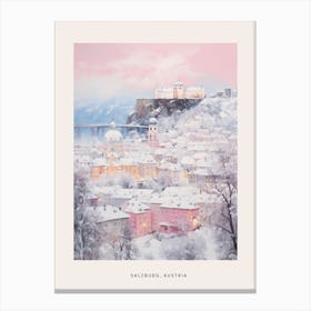 Dreamy Winter Painting Poster Salzburg Austria 4 Canvas Print