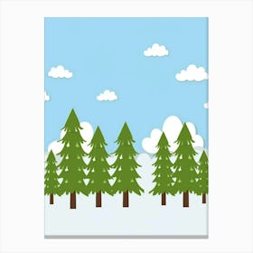 Christmas Trees In The Snow 1 Canvas Print