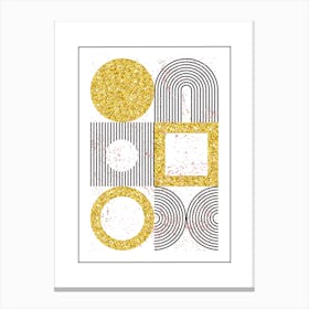 Gold Circles minimalism art Canvas Print