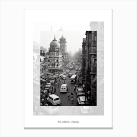 Poster Of Mumbai, India, Black And White Old Photo 1 Canvas Print