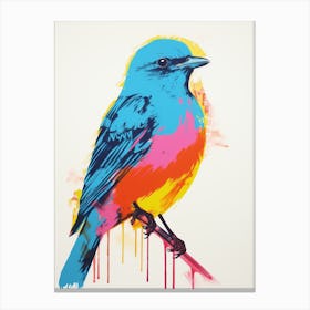 Andy Warhol Style Bird Bluebird 3 Canvas Print