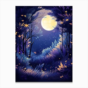 Forest At Night Canvas Print