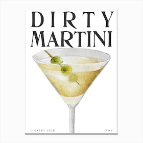 Watercolour Dirty Martini Canvas Print