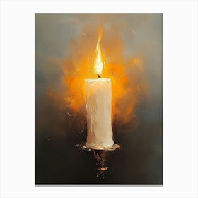 Candle Burning Canvas Print