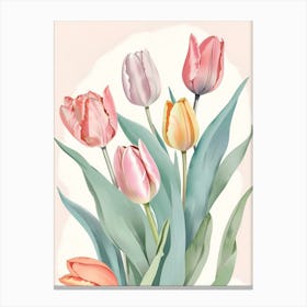 Pastel Tulips Canvas Print