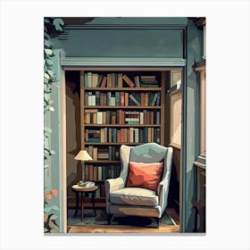 Vintage The Book Shop Print Book Lovers Gift Reading Gift Canvas Print