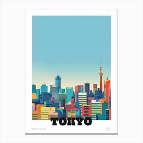 Tokyo Japan 6 Colourful Travel Poster Canvas Print