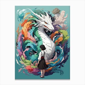 Dragons And Beautiful Women Cool Canvas Print