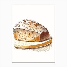 Tea Bread Bakery Product Quentin Blake Illustration Canvas Print