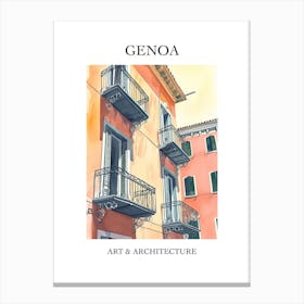 Genoa Travel And Architecture Poster 3 Canvas Print
