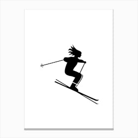Skier Silhouette print art Canvas Print