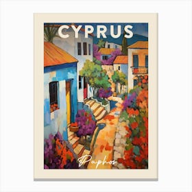 Paphos Cyprus 4 Fauvist Painting Travel Poster Canvas Print
