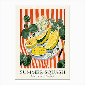 Marche Aux Legumes Summer Squash Summer Illustration 1 Canvas Print