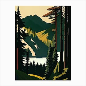 Olympic National Park United States Of America Retro Canvas Print
