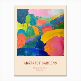 Colourful Gardens Chicago Botanic Garden Usa 4 Red Poster Canvas Print