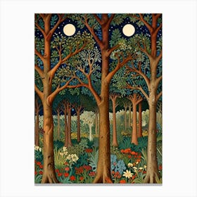 William Morris Forest At Night 29 Canvas Print