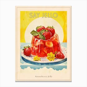 Strawberry Jelly Retro Cookbook Inspired 4 Poster Canvas Print