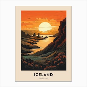 Laugavegur Iceland 1 Vintage Hiking Travel Poster Canvas Print