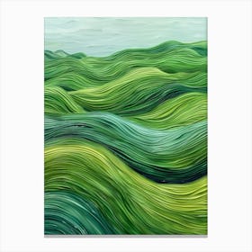 Green Wavy Landscape Canvas Print