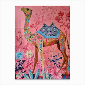 Floral Animal Painting Camel 4 Canvas Print