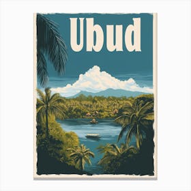 Aihrgdesign A Retro Travel Poster For Ubud 1 Canvas Print