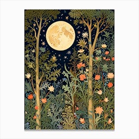 William Morris Moonlight In The Woods 24 Canvas Print